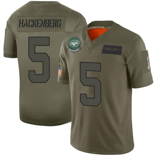 Limited Christian Hackenberg Youth New York Jets 2019 Salute to Service Jersey - Camo