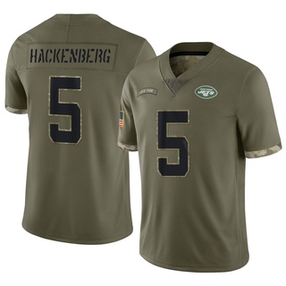 Limited Christian Hackenberg Youth New York Jets 2022 Salute To Service Jersey - Olive