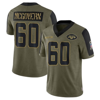 Limited Connor McGovern Men's New York Jets 2021 Salute To Service Jersey - Olive