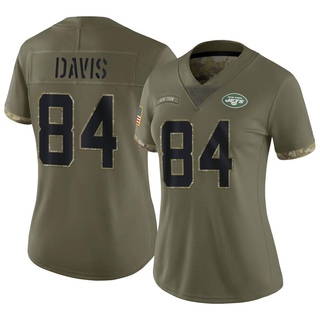 Limited Corey Davis Women's New York Jets 2022 Salute To Service Jersey - Olive