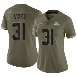 Limited Craig James Women's New York Jets 2022 Salute To Service Jersey - Olive