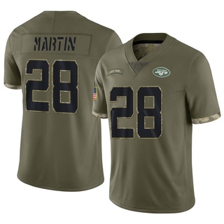 Limited Curtis Martin Men's New York Jets 2022 Salute To Service Jersey - Olive