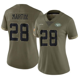 Limited Curtis Martin Women's New York Jets 2022 Salute To Service Jersey - Olive