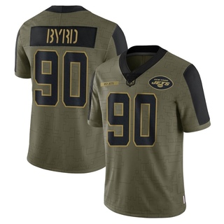 Limited Dennis Byrd Youth New York Jets 2021 Salute To Service Jersey - Olive