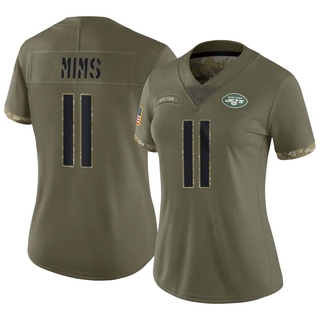 Limited Denzel Mims Women's New York Jets 2022 Salute To Service Jersey - Olive
