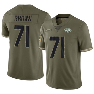 Limited Duane Brown Men's New York Jets 2022 Salute To Service Jersey - Olive