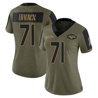 Limited Duane Brown Women's New York Jets 2021 Salute To Service Jersey - Olive