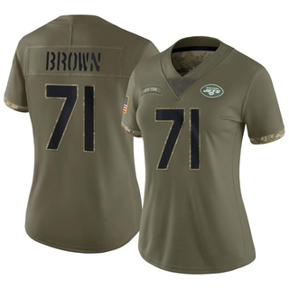 Limited Duane Brown Women's New York Jets 2022 Salute To Service Jersey - Olive
