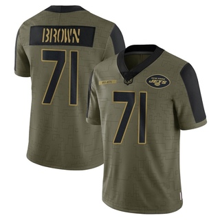 Limited Duane Brown Youth New York Jets 2021 Salute To Service Jersey - Olive