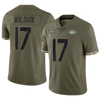 Limited Garrett Wilson Men's New York Jets 2022 Salute To Service Jersey - Olive