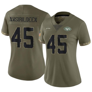 Limited Hamsah Nasirildeen Women's New York Jets 2022 Salute To Service Jersey - Olive