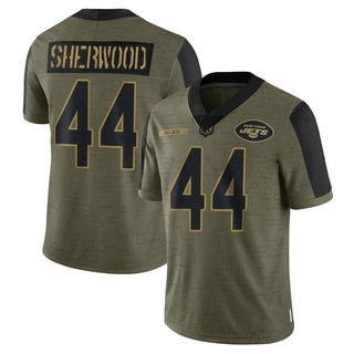 Limited Jamien Sherwood Youth New York Jets 2021 Salute To Service Jersey - Olive