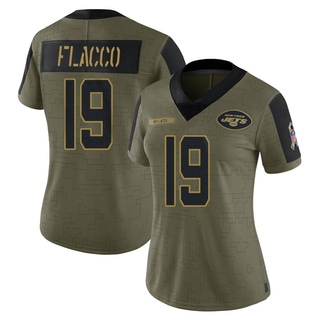Limited Joe Flacco Women's New York Jets 2021 Salute To Service Jersey - Olive