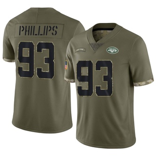 Limited Kyle Phillips Men's New York Jets 2022 Salute To Service Jersey - Olive