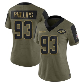 Limited Kyle Phillips Women's New York Jets 2021 Salute To Service Jersey - Olive