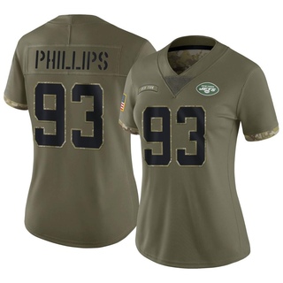 Limited Kyle Phillips Women's New York Jets 2022 Salute To Service Jersey - Olive
