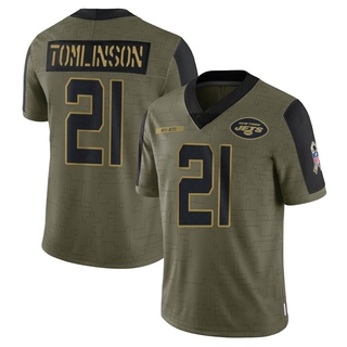 Limited LaDainian Tomlinson Men's New York Jets 2021 Salute To Service Jersey - Olive