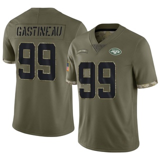 Limited Mark Gastineau Men's New York Jets 2022 Salute To Service Jersey - Olive