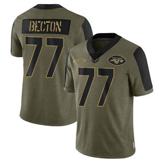 Limited Mekhi Becton Youth New York Jets 2021 Salute To Service Jersey - Olive