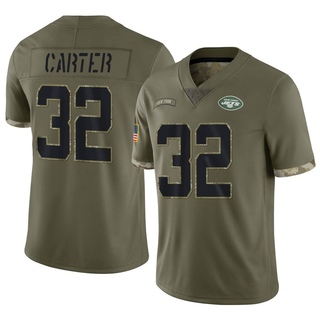 Limited Michael Carter Men's New York Jets 2022 Salute To Service Jersey - Olive
