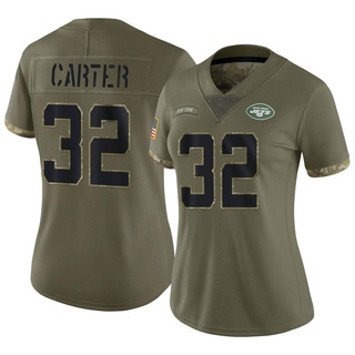 Limited Michael Carter Women's New York Jets 2022 Salute To Service Jersey - Olive