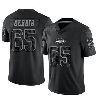 Limited Nate Herbig Men's New York Jets Reflective Jersey - Black