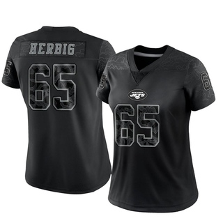 Limited Nate Herbig Women's New York Jets Reflective Jersey - Black