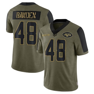 Limited Nick Bawden Youth New York Jets 2021 Salute To Service Jersey - Olive