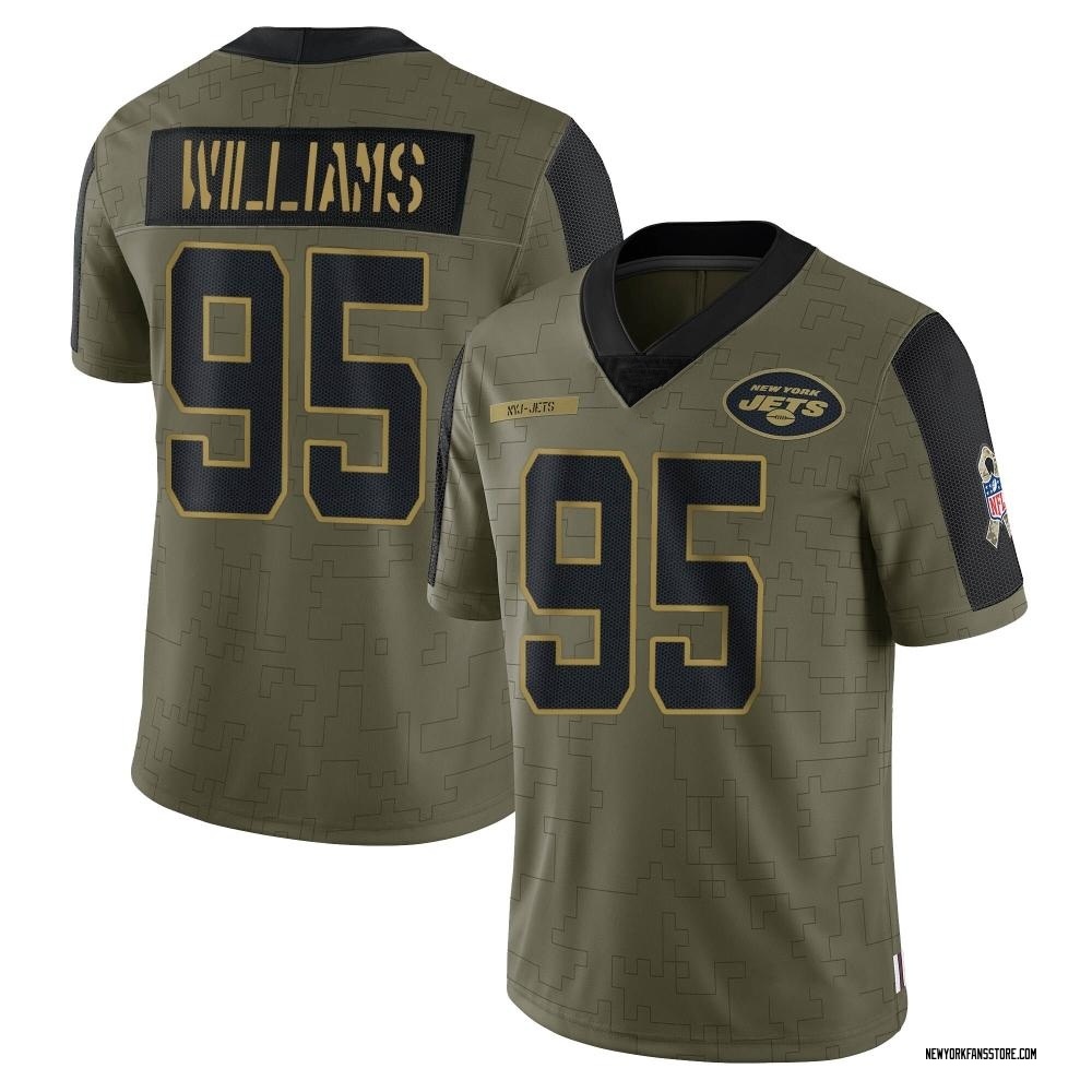 Limited Quinnen Williams Men's New York Jets 2021 Salute To Service Jersey - Olive