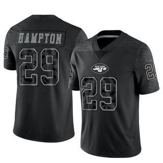 Limited Saquan Hampton Youth New York Jets Reflective Jersey - Black
