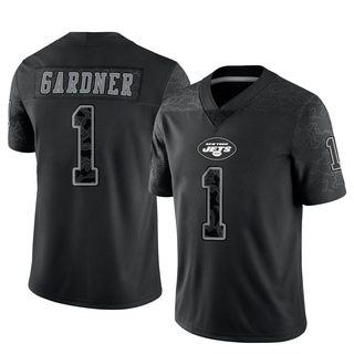 Limited Sauce Gardner Men's New York Jets Reflective Jersey - Black