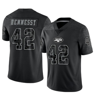 Limited Thomas Hennessy Men's New York Jets Reflective Jersey - Black