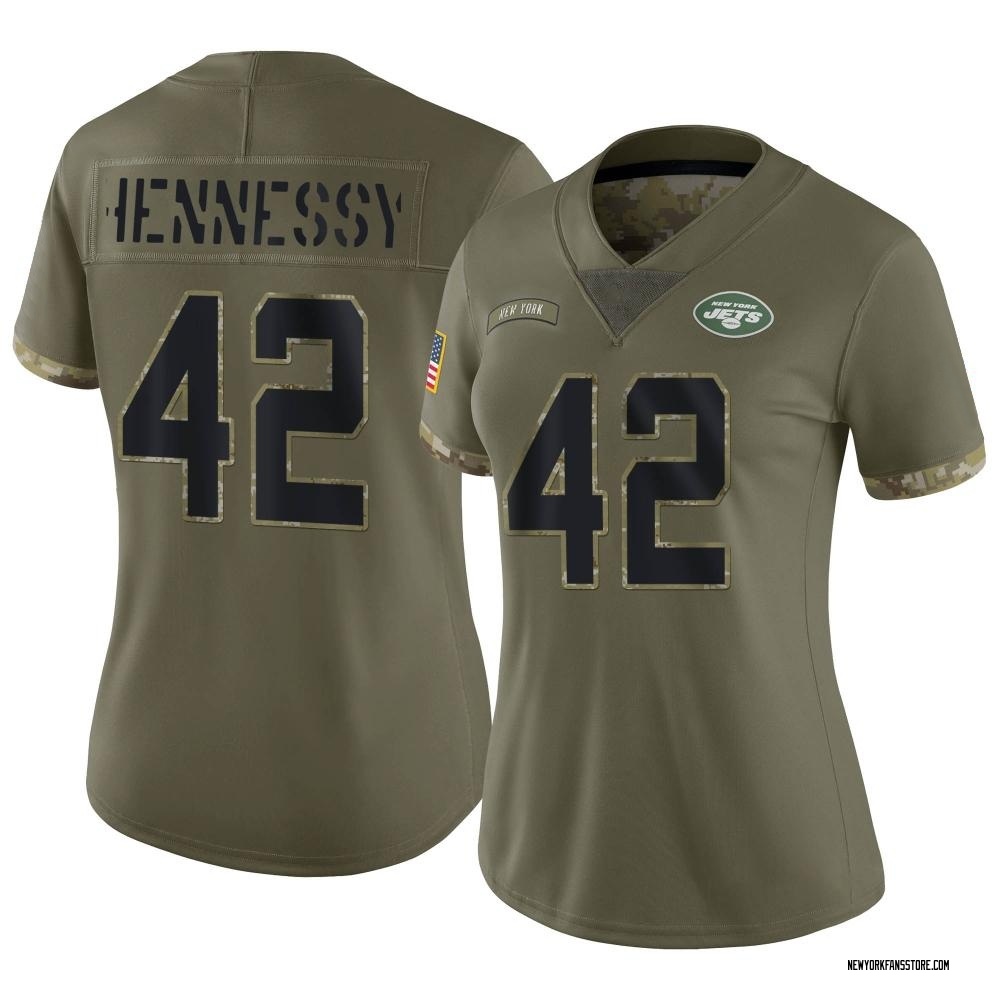 Limited Thomas Hennessy Women's New York Jets 2022 Salute To Service Jersey - Olive