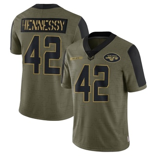 Limited Thomas Hennessy Youth New York Jets 2021 Salute To Service Jersey - Olive