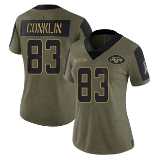 Limited Tyler Conklin Women's New York Jets 2021 Salute To Service Jersey - Olive