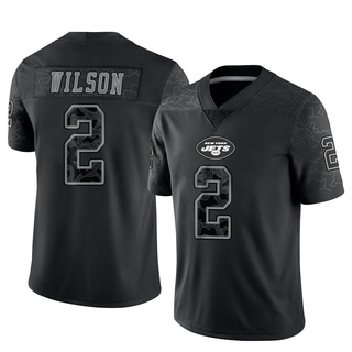Limited Zach Wilson Men's New York Jets Reflective Jersey - Black
