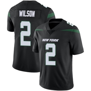 Limited Zach Wilson Men's New York Jets Stealth Vapor Jersey - Black