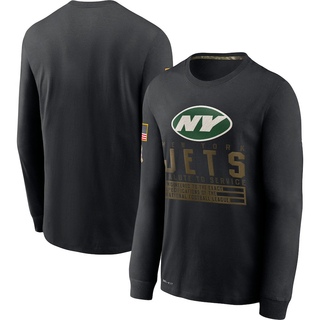 Men's New York Jets 2020 Salute to Service Sideline Performance Long Sleeve T-Shirt - Black