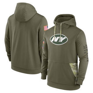 Men's New York Jets 2022 Salute to Service Therma Performance Pullover Hoodie - Olive