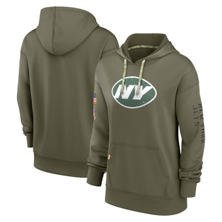 Women's New York Jets 2022 Salute To Service Performance Pullover Hoodie - Olive