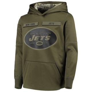Youth New York Jets 2018 Salute to Service Pullover Performance Hoodie - Green